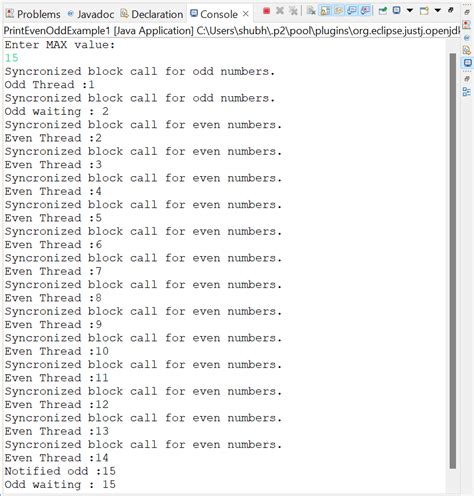 Java program to display odd and even numbers using thread