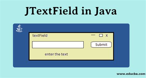 Java swing text field with label.  Let us first create two JTextFields and set conte...