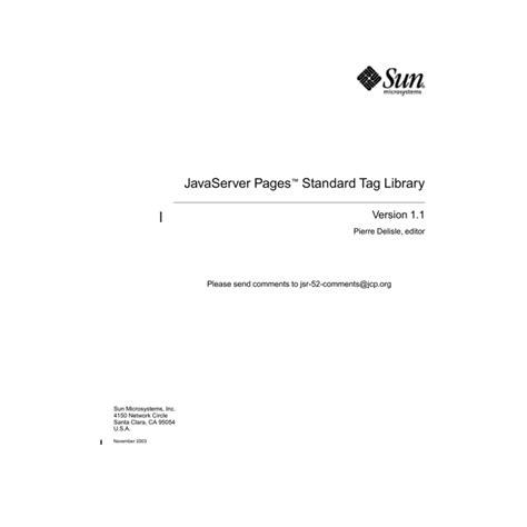 JavaServer Pages Standard Tag Library, version 1.2