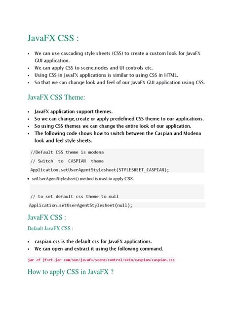 Javafx border.  This document describes the JavaFX Cascading Style Sheets (CSS) for Ja...