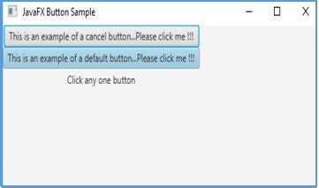 Javafx button example.  The behavior of the default button differs depending on the p...