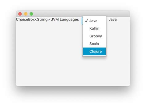 Javafx combobox vs choicebox.  Each row item shows a CheckBox, and In this How To article I d...