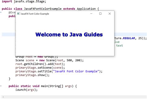 Javafx example.  Learn how to create a JavaFX project, add a Text shape, and run ...