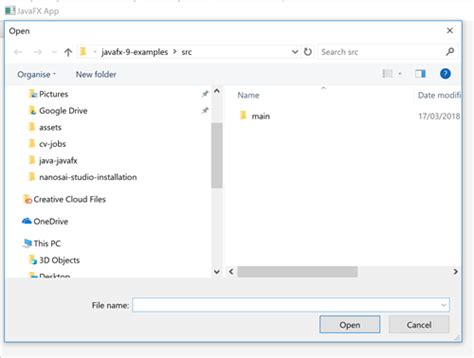 Javafx filechooser.  This is JavaFX allows selecting a file via FileChooser a...