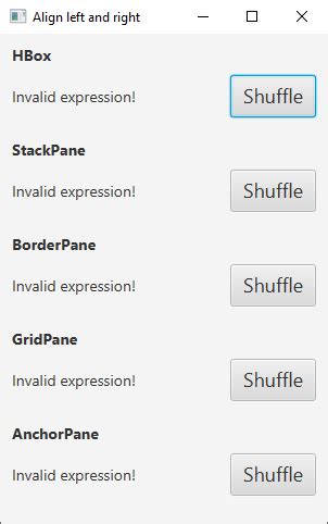 Javafx hbox alignment.  Using StackPane: Set individual I want to create Ja...