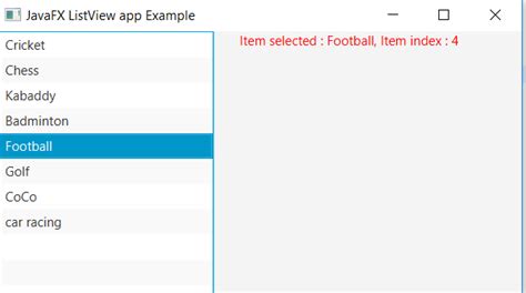 Javafx listview get selected item.  In this article, we’re going to ...