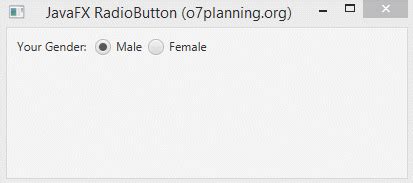 Javafx radio button.  Unlike ToggleButton, users can only deselect a Radio...