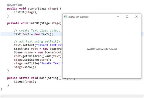Javafx text size.  The code of the warning box is : Defines a width constraint for the ...