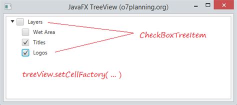 Javafx treeview cell factory example.  The JavaFX TreeView control enables you ...
