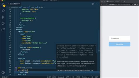 Javascript Dynamically disable/enable a form button with javascript