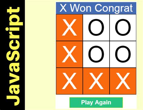 Javascript Tic Tac Toe Game C, JAVA,PHP, Programming ,Source Code