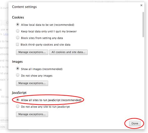 Javascript enable chrome.  You might have to enable JavaScript within your b...