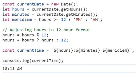Javascript gethours in 12 hour format.  How can I modify the code below to run on the ...