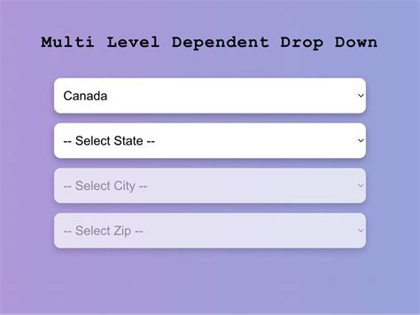 Javascript multi level dropdown.  The drop-down lists are populated dynamically...