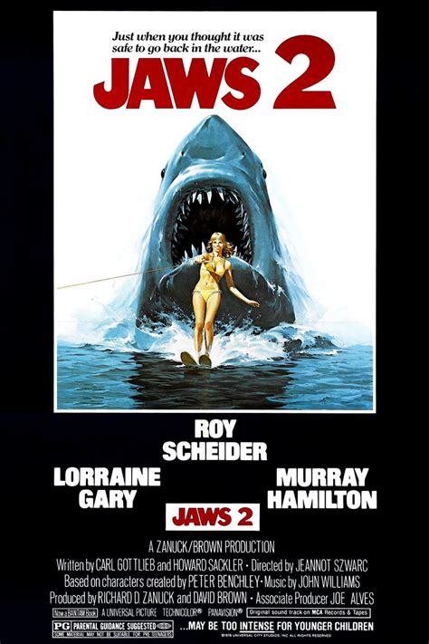 Jaws 2 wikipedia. Jaws 2 is a 1978 Horror, Suspense, Adventure Like the first film, the production of Jaws 2 was troubled. The original director, John D. Hancock, proved to be unsuitable for an action film and was replaced by Szwarc. 