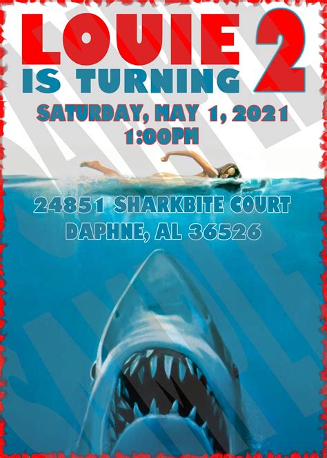 Jaws Invitation - Etsy