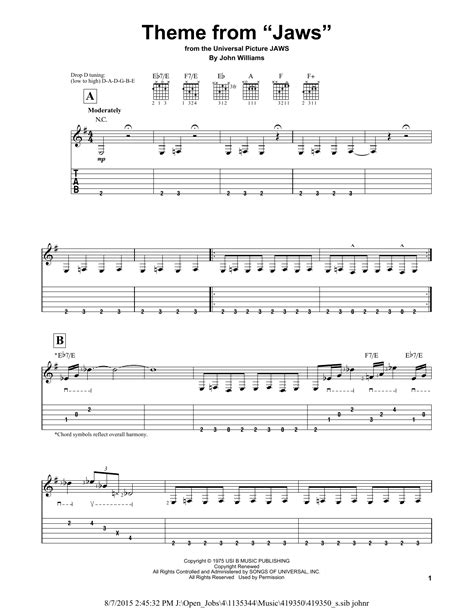 Jaws Theme Intro Tab ULTIMATE GUITAR.