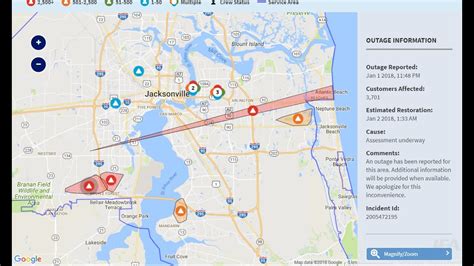 Outage Scale: 0% 10% 30% 60% 100% . ... Florida Power & L