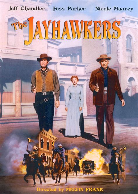 Jayhawkers film. The story deals with Darcy (Jeff Chandler), a ruthless man, one of the raiders known as "Jayhawkers" who wants more than what life is willing to offer. Starting out as anti-slavery activists, the Jayhawkers' origins are barely mentioned in the story, as Darcy uses them to support his growing power. 