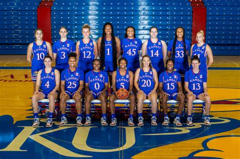 2023-2024 Jayhawk Women’s Basketball. Sitting, left to right: Ali Phillips, Maiya Hill, Arrionna Williams, Hailey Carnes, McKena Wilson. Standing, left to right ... . 
