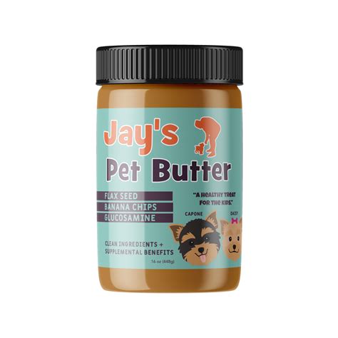  Made with clean ingredients + supplemental benefits, Jay’s Pet Butter can be enjoyed from the jar, on a spoon, inside toys, on lick mats or refrigerated for pill pockets. Flax Seed, Glucosamine and Omega's for Pets. As Seen On Shark Tank with Jay Cutler! . 
