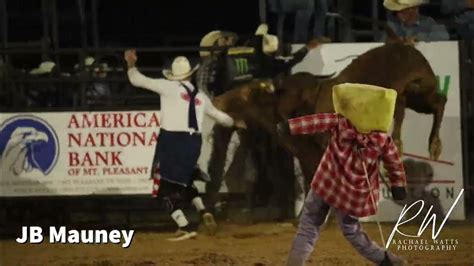 “The Dragon Slayer returns! JB Mauney is no stranger to winning and he showed that in Crossett with an 88.5-point ride on Pete Carr Pro Rodeo's Ice Storm to take home the buckle.”. 