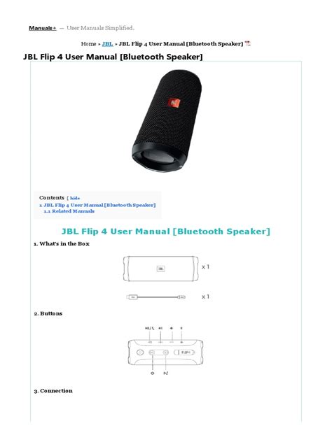 Jbl Bluetooth Speaker User Manual