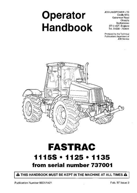 Jcb 1115 1115s 1125 1135 fastrac service manual. - Download manuale di riparazione yanmar diesel engine 2s service.