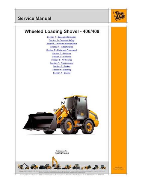 Jcb 406 409 pala cargadora de ruedas servicio reparación taller manual instantáneo. - A manual to a x325bv sceptre.
