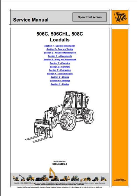 Jcb 506c 506chl 508c telescopic handler service repair manual download. - Studievejledning i den sociale lovgivning m.m.