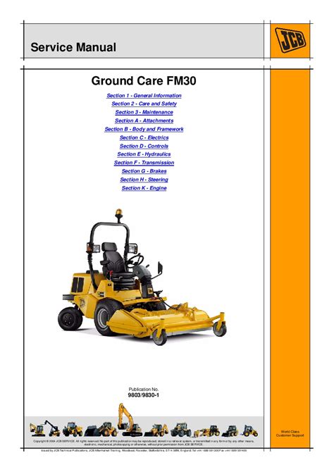 Jcb front mower ground care fm30 service repair manual instant download. - Manual de servicio para farmtrac 300.
