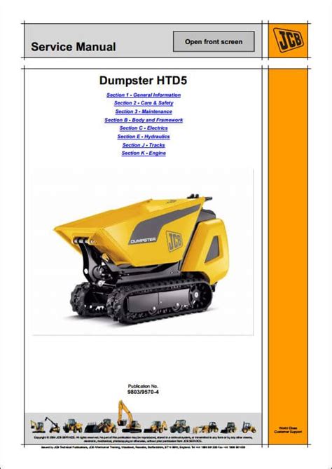 Jcb htd5 tracked dumpster service repair manual. - Finances de la iii ème république..