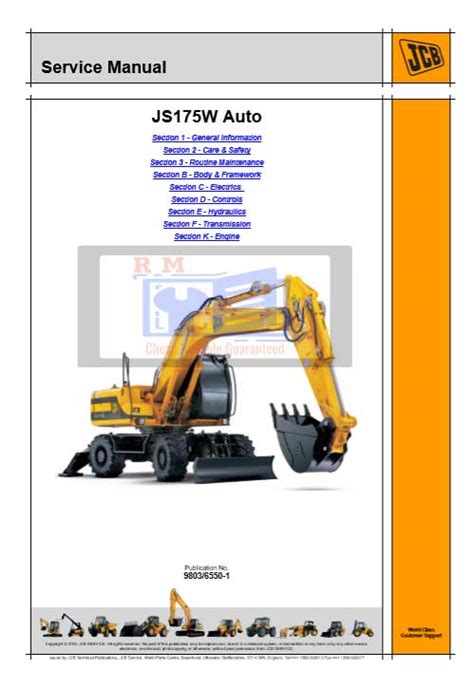 Jcb js175w wheeled excavator service manual. - Messe vue par les yeux de l'âme.