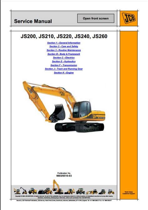 Jcb js200 js210 js220 js260 tracked excavator service repair workshop manual. - Briggs and stratton repair manual intek 190.