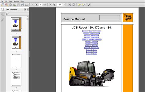 Jcb service robot 160 170 170hf 180t 180t hf manual skid steer shop service repair book. - Manual de piezas cub cadet 2135.