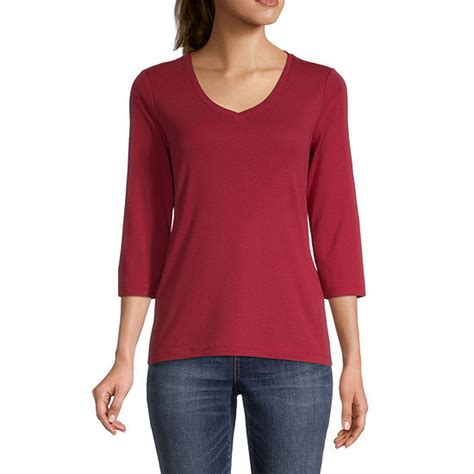 Jcpenney st johnpercent27s bay womens tops. 2. St. John's Bay Womens Plus V Neck 3/4 Sleeve T-Shirt. $15.99with code. $34. 3. Xersion Womens Scoop Neck Sleeveless Tank Top. $10.39with code. $22. 