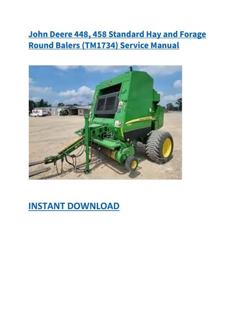 Jd deere 448 round baler service manual. - Investing in the second lost decade a survival guide for.