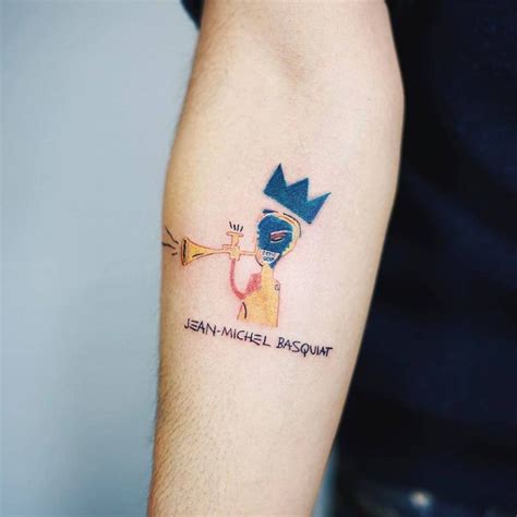 Jean Michel Basquiat Tatuaje antebrazo mujer, Tatuajes de arte