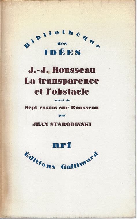 Jean jacques rousseau, la transparence et l'obstacle ; (suivi de) sept essais sur rousseau. - Land rover defender td5 tdi8 werkstatthandbuch 1999 2000 2001.