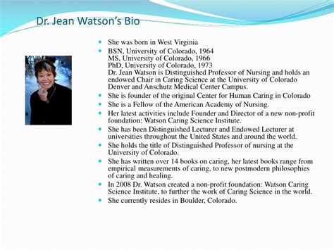 Jean watson biography summary
