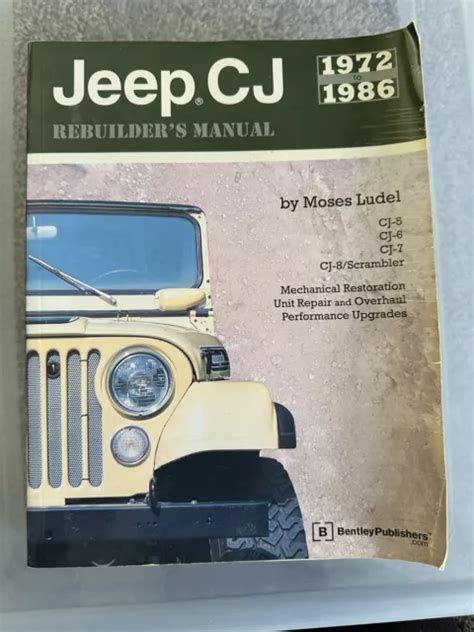Jeep cj rebuilders manual 1972 to 1986. - Manuale del motore del coleottero 1600.