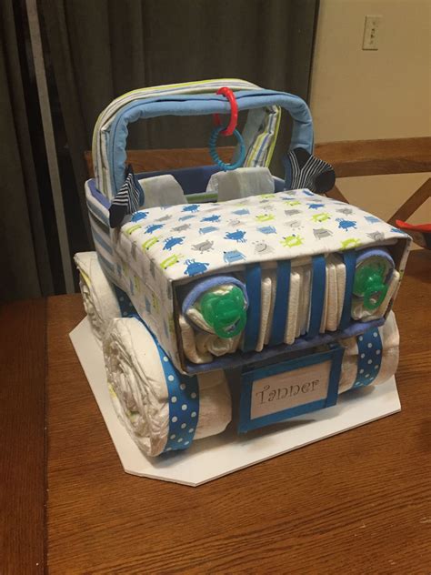 Jeep diaper cake. Step 1: Start by laying 4 diapers down flat and leaving a 1 inch overlay. 4/03/2018 · Best Diaper Jeep Instructions – Share this image! Save these diaper jeep instructions for later by share this image, and follow SamamJeep.Com on … 