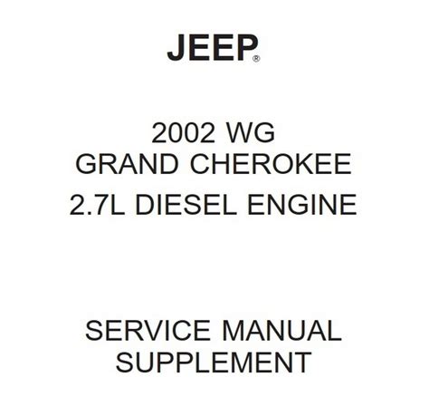 Jeep grand cherokee wg 2002 workshop service repair manual. - Genealogía sucinta del toro de lidia (ii tercio).