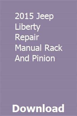 Jeep liberty repair manual rack and pinion. - Olympus stylus 600 digital camera manual.