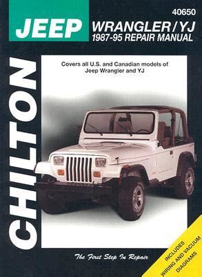 Read Online Jeep Wrangler Yj 198795 Repair Manual By Chilton Automotive Books