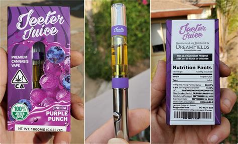 Jeeter Juices come in beautifully designed boxes with all the nutrition facts and percentages in the back of the boxes. This gives you all the information you need to pick what you want to smoke or vape. Available in many tasty flavors: Other suggestions for other 510 carts would be Sherbinskis , Moxie Carts or Haute Sauce Live Resin Carts.. 