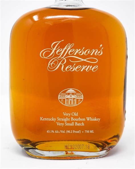 Jefferson reserve. The oldest and most robust bourbon whiskey in the core of Jefferson's family, their Reserve is a perfect example of the artistry of blending. 