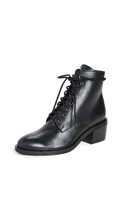 Jeffrey Campbell Black Leather Gamin Lace-Up Bootie Size 8