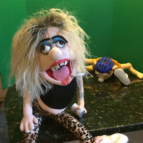 This is Jeffy's Mom (created and copyrighted by Eva Gronowitz) for the YouTube show. Each puppet is hand made to order. The puppet in the picture is the original puppet and is not for sale. I will make yours when you order. She will look similar but not exactly the same . The puppet is 25 inches. 