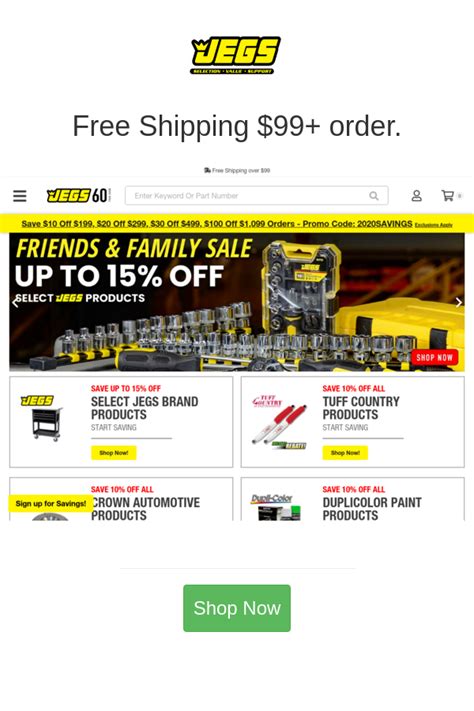 #1 Start early and do your homework. There are now a lot of Jegs Black Friday deals on the web. Use coupon tools to compare prices and get markdowns. #2 Get social. The Facebook page and Twitter feed of Jegs are a great way to get the best Black Friday deals and coupon codes. #3 check last year’s Jegs Black Friday sales.. 
